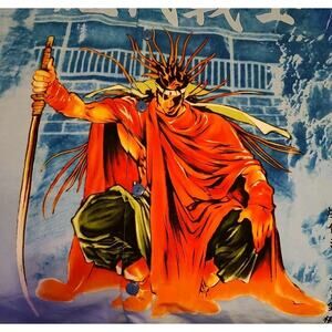 Vintage Anime Samurai Shirt NYDK Original Fox Collection AOP - XL